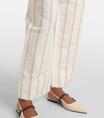Brunello Cucinelli Monili striped linen and cotton chinos