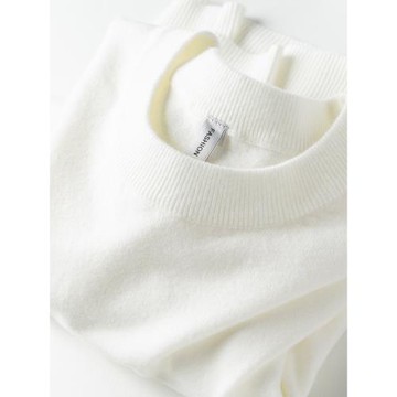 高級感抗起球仿羊絨秋季薄款保暖圓領毛衣男修身套頭打底針織衫男