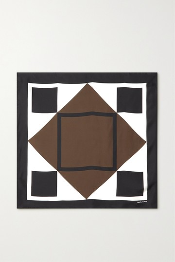 SAINT LAURENT - Silk-twill Scarf - Black - one size
