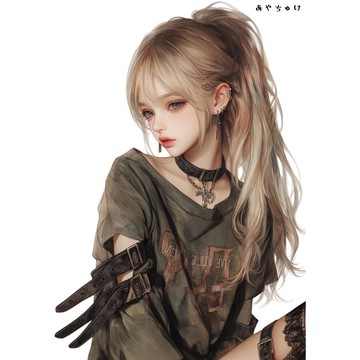 【10月新作5】07-094-0248 人物貼紙 輕龐克女孩