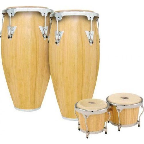 LP Classic II 2-Piece Conga Set with Bongos Chrome Hardware Natural