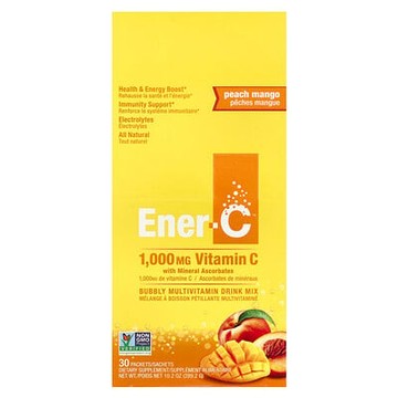 Ener-C, 氣泡多維生素混合飲品，桃子芒果味，30 包，每包 0.3 盎司（9.64 克）