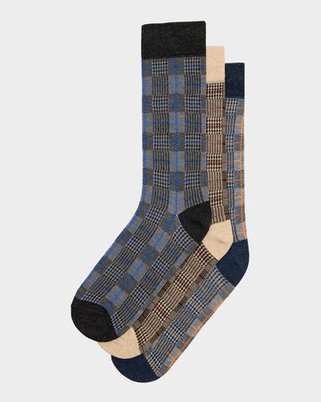 Men's Plaid Houndstooth 3-Pack Crew Socks