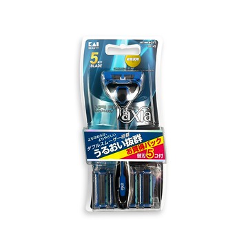 日本KAI-axia男士修容刮鬍刀組(AX-5SE)刀柄1入+替換刀片5入/盒