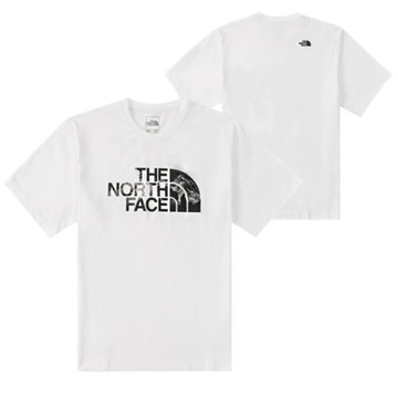 【美國 The North Face】情侶款 大LOGO純棉快乾吸濕短袖圓領T恤(亞洲版型)/7QRC-FN4 白色 N