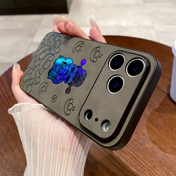 翻毛皮 皮質 財神爺 鐳射 防摔手機殼 iPhone11 12 13 14 15 16 17 promax i13保護殼