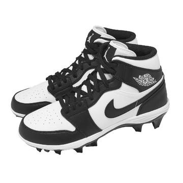 足球釘鞋 Jordan 1 Mid TD 男鞋 黑 白 皮革 喬丹 高筒 FJ6805-100