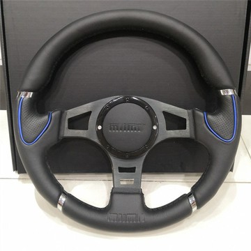 工廠現貨 14寸汽車改裝mo競技真皮大喇叭 菱帥F3 D型平歀通用款方向盤487-LPS 保售後 台灣公司
