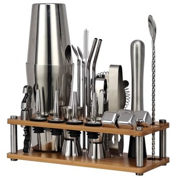 新手入門不銹鋼調酒器套裝基酒家用調酒工具23件波士頓搖酒壺全套