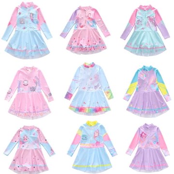 兒童泳衣女女童寶寶新款卡通游泳衣套裝連體小中大童女孩泳裝