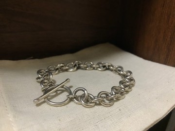 手工銀飾-粗獷O字手鍊 OT鍊扣頭 925手鍊  可客製化