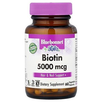 Bluebonnet Nutrition, 生物維生素，5000 微克，60 粒素食膠囊