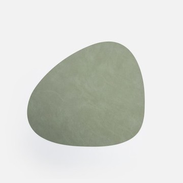 LIND DNA Nupo皮革曲線餐墊 橄欖綠