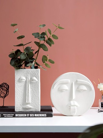 ins干花裝飾陶瓷花瓶擺件客廳插花現代簡約餐桌創意藝術擺設