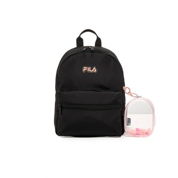 FILA 潮流小後背包(附透明曬娃包)-黑色 BPA-3000-BK