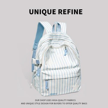 0531*新品 星星條紋圖案書包女初中生高中學生高顏值背包雙肩包