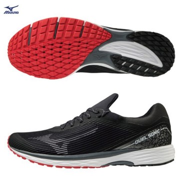 MIZUNO DUEL SONIC 男鞋 慢跑 路跑 高反發 耐磨 中高足弓 黑【運動世界】U1GD203408