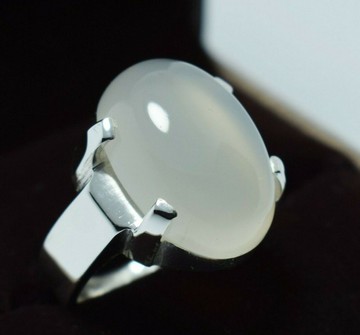 白色葉門Aqeeq手工戒指 린다 禮物 情侶款 純天然寶石 黃道十二宮 飾品