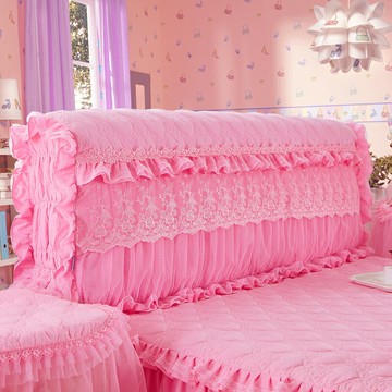 2021年新款加厚蕾絲床頭罩簡單大方布藝夾棉全包圍軟包靠板床頭套