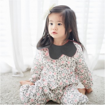 Baby 童衣 長袖連身衣 花苞圍領造型爬衣 92026(共兩色)