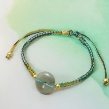 【願‧平安】冰種翡翠平安扣編織手鍊 | 天然緬甸A貨翡翠 | 送禮