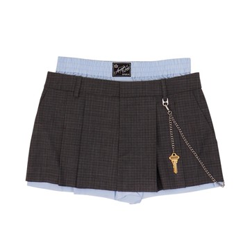 alexanderwang 灰色羊毛混紡迷你半身裙