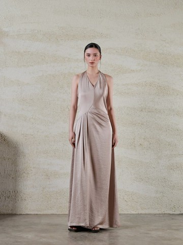 法式極簡 / 掛脖V領連身裙 / 禮服