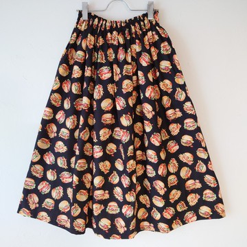 漢堡圖案長裙 Yummy Yummy HAMBURGER Skirt / Free size / USA fabric / 日本製造 100% 純棉