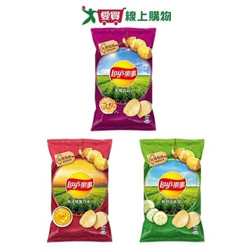 樂事洋芋片系列(炙鹽香蒜/韓式蜂蜜芥末/鮮切小黃瓜)(80G/包)【愛買】