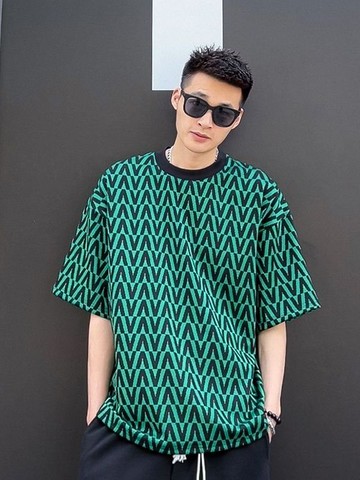 特大碼300斤港風時尚短袖t恤設計感男士夏季新款百搭寬松半袖體恤