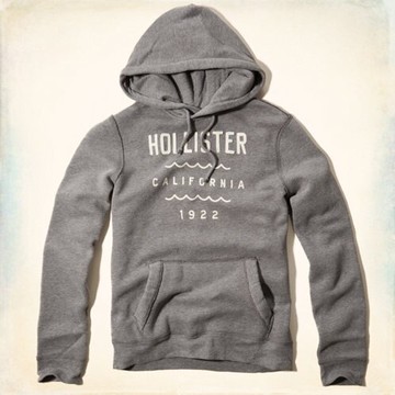 美國百分百【全新真品】Hollister Co. HCO 海鷗 外套 夾克 連帽 長袖 上衣 灰 M L號 男 E455