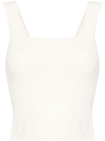 Reformation - Julia ribbed tank top - women - Nylon/Organic Cotton - XS - Neutrals