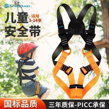 臺灣出貨【免運】兒童攀巖戶外安全帶全身五點式保險帶輕便防墜落高空保護