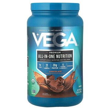 Vega, 植物基有機多合一奶昔，巧克力味，1 磅 9 盎司（708 克）