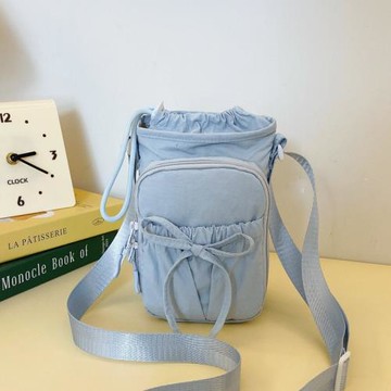 蝴蝶結斜跨手機包女輕便旅行包包女款戶外爬山水壺包運動騎行包包