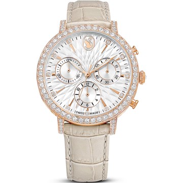 SWAROVSKI 施華洛世奇 Matrix Tennis Chrono 水晶三眼計時手錶 女錶36mm(570284)