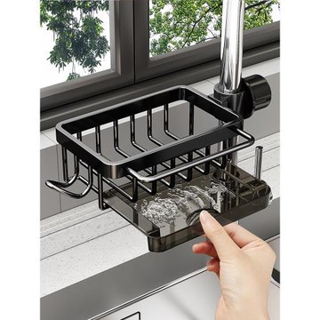 廚房水龍頭置物架多功能收納瀝水架水槽邊置物架洗碗布掛籃抹布架