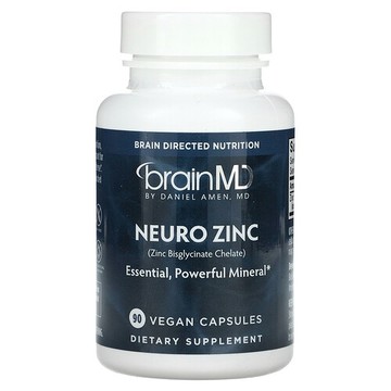 BrainMD, 神經鋅（雙甘氨酸鋅螯合物），25 毫克，90 粒全素膠囊