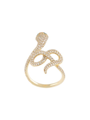APM Monaco - Egyptian Tribute snake ring - women - Sterling Silver/Cubic Zirconia - 50 - Gold