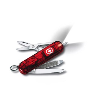 【Victorinox 瑞士維氏】瑞士刀 SIGNATURE LITE 7用刀 58mm-透紅 (0.6226.T)