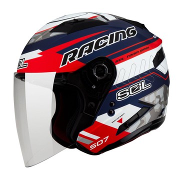 【入門首選】SOL SO7 急速先鋒 消光藍紅白銀 3/4罩安全帽