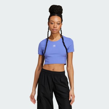 ADIDAS 短T ESSENTIALS 藍紫色 短版 短袖 上衣 女 IY9668