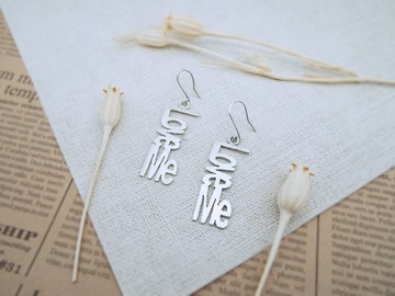LoveMe文字純銀耳環