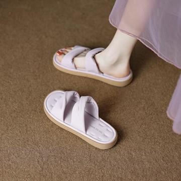 軟底不累腳超火厚底涼拖鞋2025新款夏季外穿時尚平底女士夏季拖鞋