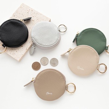 圓潤迷你包 【 真皮 質感 刻字 】 零錢包 小包 零錢袋 小物袋 迷你 文字刻印 HR65U