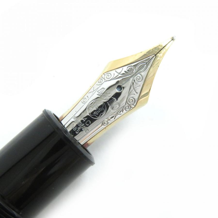 美品△MONTBLANC モンブラン マイスターシュテュック No149 ホワイトスター ペン先14K 万年筆 ブラック×ゴールド Mニブ ドイツ製