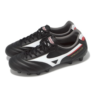 [ACS] Mizuno 足球鞋 Morelia II Club 男鞋 黑 白 皮革 抓地 運動鞋 美津濃 P1GA2508-01