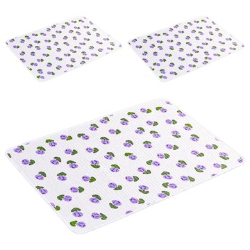 防水透氣保潔墊 聚脂纖維+親膚棉+矽膠底 3件套裝  70 x 50cm  0.2cm  鬱金香 白色