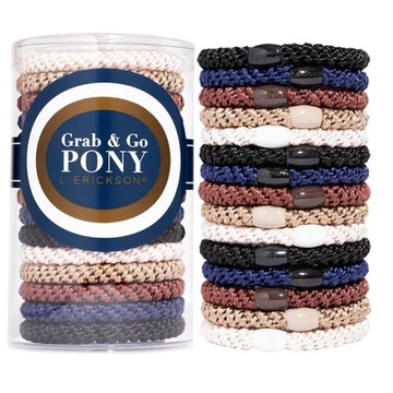 美國 L. Erickson 彈力髮圈-Neutral 粗款髮圈 桶裝15入 不咬髮 名牌髮圈【南風百貨】