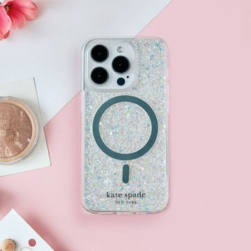 kate spade iPhone 16系列 MagSafe 防摔殼 銀河星鑽 ｜銀光閃閃  精品設計 ｜禮物首選